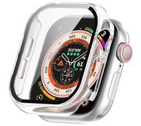 FTRONGRT Coque Compatible avec Apple Watch Series 10 46mm, PC + Film Trempé, Anti-Rayures Étui de Protection Tout Compris Compatible avec Apple Watch Series 10 46mm. Transparent