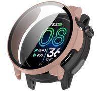 FTRONGRT Coque Compatible avec COROS Pace Pro, PC + Film Trempé, Anti-Rayures Étui de Protection Tout Compris Compatible avec COROS Pace Pro. Rose