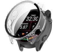 FTRONGRT Coque Compatible avec Garmin Forerunner 170 Music, PC + Film Trempé, Anti-Rayures Étui de Protection Tout Compris. Transparent