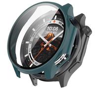 FTRONGRT Coque Compatible avec OnePlus Watch 3 / Oppo Watch X2, PC + Film Trempé, Anti-Rayures Étui de Protection Tout Compris. Aiguille de Pin Vert