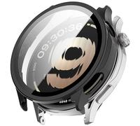 FTRONGRT Coque Compatible avec Oppo Watch S/OnePlus Watch Lite, PC + Film Trempé, Anti-Rayures Étui de Protection Tout Compris. Noir