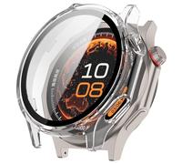 FTRONGRT Coque Compatible avec Oppo Watch X3/ OnePlus Watch 4, PC + Film Trempé, Anti-Rayures Étui de Protection Tout Compris. Transparent