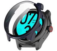 FTRONGRT Coque Compatible avec Ticwatch Pro 5 Enduro, PC + Film Trempé, Anti-Rayures Étui de Protection Tout Compris Compatible avec Ticwatch Pro 5 Enduro. Bleu d'encre