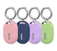 FTRONGRT Coque Compatible avec Xiaomi Smart Tag, Silicone Souple, Anti-Rayures, avec Boucle de Suspension, Facile à Transporter.4 Pieces- Rose+Bleufoncé+Violet+Vert