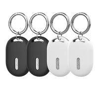 FTRONGRT Coque Compatible avec Xiaomi Smart Tag, Silicone Souple, Anti-Rayures, avec Boucle de Suspension, Facile à Transporter.4 Pieces-Noir+Blanc
