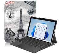 FTRONGRT Coque pour Microsoft Surface Go 1/2/3 - Housse Étui Ultra-Mince avec Support, Protection Tour de Fer Rétro