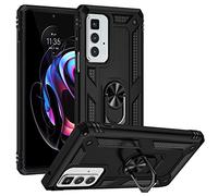 FTRONGRT Coque pour Motorola Edge 20 Pro Coque, avec Support de Téléphone Portable, Structure Double Couche Anti-Poussière et Antichoc，Etui Housse pour Motorola Edge 20 Pro-Noir