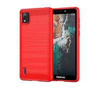FTRONGRT Coque pour Nokia C2 2nd Edition, Résistante, Anti-Choc, Souple, Etui Housse Case pour Nokia C2 2nd Edition (Rouge)