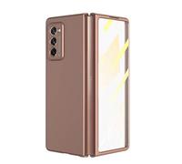 FTRONGRT Coque pour Samsung Galaxy Z Fold 2, Coque Rigide Tout Compris + Conception de Combinaison de Film en Verre trempé d'écran, Anti-Chute Housse pour Samsung Galaxy Z Fold 2.(Or Rose)