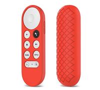 FTRONGRT Étui Coque en Silicone Compatible avec Google Chromecast 4k, Ultra-Mince et Léger, Anti-Chute, Anti-Collision, Étui Compatible avec la Télécommande Google Chromecast 4k.Rouge