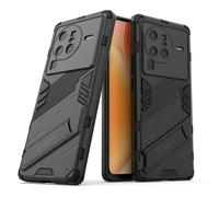 FTRONGRT Vivo X80 Pro Coque, avec Support de téléphone Portable,Structure Double Couche Anti-poussière et Antichoc,Etui Housse pour Vivo X80 Pro-Noir
