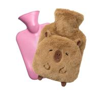 Ftrule Bouillotte avec housse en peluche mignonne - Bouillotte animal - Capybara - Bouillotte de dessin animé - Nettoyage amovible - Cadeau pour la famille et les amis