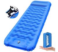 FTSMTK Matelas Camping Autogonflant de 12 cm D'épaisseur Matelas Gonflable Camping Compact Ultraléger avec Pompe à Pied et Oreiller Tapis de Couchage Imperméable pour Randonnée, Voyage, Sac à Dos