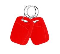 FTSTech 10pcs Porte-clés RFID Double Fréquence 125KHz et 13,56MHz 2-en-1 Porte-clés Composite UID Réinscriptible Utilisé pour Copier/Cloner des Clés/Cartes (Rouge)
