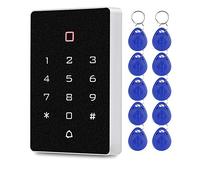 FTSTech Clavier Autonome EM/ID 125KHz avec Lecteur RFID d'Interface Wiegand pour Système de Sécurité d'Appartement de Contrôle d'Accès avec Porte-clés Bleus 10 pièces