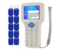 FTSTech Copieur de Poche USB RFID ID IC Card Writer avec Fonction de Décodage Complète livré avec Un Logiciel Gratuit, y Compris 10pièces 2 en -1 Porte-clés Inscriptibles à Double Fréquence