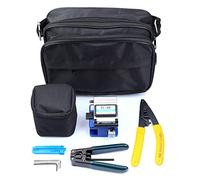 FTTH Kit d'outils de connexion à froid en fibre optique - Couperet - Localisateur visuel de défauts - Testeur de décapage - Testeur optique - Lampe LED - Batterie - Source d'éclairage intérieur de