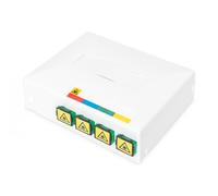 FTTH Outlet, with 4x SC (APC) SX adapter surface and DIN-rail mount