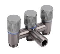 FTVOGUE 1 Diviseur D'eau en Acier Inoxydable 1 sur 3 sur 3 avec un Fil Masculin G1 / 2 pour L'évier de Cuisine de Toilette de Salle de Bain (Gris de la moue)