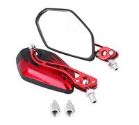 FTVOGUE 1 Paire de 8 MM 10 MM RéTroviseurs Moto en Alliage D'Aluminium, Moto Scooter Flamme Motif CôTé RéTroviseurs Miroirs, RéGlable et Universel(Rouge)