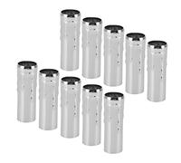 FTVOGUE 10 Pièces E14 Tube Métallique, Manchon de Support de Lampe galvanisé en Fer de qualité Supérieure 25 Mm X 80 Mm avec un Beau Design pour la Maison Lustres en Cristal Bougies (Chrome)
