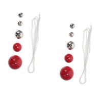 FTVOGUE 2 Ensembles de Boules à Pendule Simples, Kit D'expérimentation Physique avec Boules de Poids en Argent Rouge et Cordes en Nylon pour Les Projets Scientifiques (Ensemble de 5 Billes à Pendule