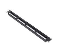 FTVOGUE 24 Panneaux de Patch RJ45 Port RJ45 CAT6 Panneau de Correctif Panel Panneau de Correctif de Réseau 1U Mont Mural à Rack avec Contacts Plaqués à L'or pour Commutateurs Gigabit