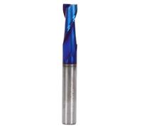FTVOGUE 3/8 Pouce Tige 2 Flûte Spirale Routeur Bit Tungstène Acier, CNC Fin Fraise De Coupe, Mortaisage, Sculpture avec Nano Bleu Revêtement pour Slotting, 1 Pouce Longueur De Coupe