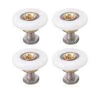 FTVOGUE 4 Jeux de Rouleaux de Porte de Douche en Nylon, Acier Inoxydable, Roues de Rechange en Cuivre pour un Fonctionnement Fluide pour Divers Modèles de Salle de Douche (25mm)