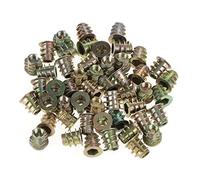 FTVOGUE 50Pcs M5*10mm Alliage de Zinc Fileté Insert Nuts à Visser Intérieur Hexagonal Nuts Boulon Fixation Connecteur pour Assortiment De Meubles En Bois