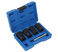 FTVOGUE 5pcs Extracteur Kit D'écrou REPORT TOOD TOLS 4 PIÈCES 17 Mm 19 Mm 21 Mm 22 Mm CR Mo Pépette de Rouille pour les Boulons Rouillés Congelés Dépouillés avec Boîte de Rangement