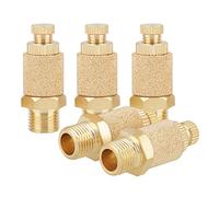 FTVOGUE 5pcs silencieux d'air, filetage mâle en laiton pneumatique réducteur de bruit filtre d'échappement silencieux connecteur (1/8 BSP)