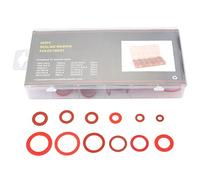 FTVOGUE 600pcs 12 Tailles de Kit de Rondelles Plates en Fibre de Papier d'Acier Rondelle Rouge d'Isolation Assorties avec Boîte