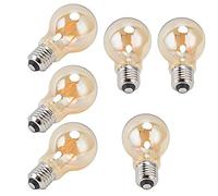 FTVOGUE A60 LED Filament Bulb, 4W Warm Gold Glass | Lampe d\'intérieur E27, lueur ambrée vintage, finition en verre chatoyant, décoration de cuisine d\'hôtel de bar, allumage