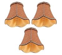 FTVOGUE Abat-jour en Tissu 3 Pièces, Compatible E14, Dissipation Thermique, Idéal pour les Lampes de Table et les Lustres, 5,1x4,7x3,1 Pouces, Couleur Cuivre