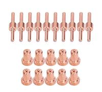 FTVOGUE Accessoires de Torche à 40A Kit de Buse d'électrode en Cuivre pour Torche de Soudage PT31 Kit d'électrode de Pointe de 20 Pièces Épaisseur de Coupe de 12 Mm pour Utilisation en Atelier de