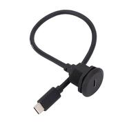 FTVOGUE Adaptateur de Montage encastré Mâle vers Femelle, Câble d'extension de Montage sur Panneau en Laiton PVC PA66 avec Transfert de Données 5 Gbit/s PD 60 W pour Tableau de Bord de Bateau de