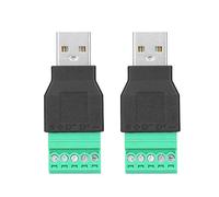 FTVOGUE Adaptateur USB vers Bornier à Vis, 2 Pièces, 5 Broches, Connecteur Terminal ABS, 5A 220V, Basse Fréquence, pour Module Générateur