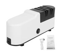 FTVOGUE Aiguiseur de Couteaux électrique sans Fil Rechargeable ABS 1300 MAh Aiguiseur d'outils de Cuisine avec 2 Fentes Support de Couteau en Céramique Arrêt Automatique pour les Cuisiniers à