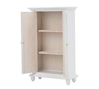 FTVOGUE Armoire de Maison de Poupée en Bois, Meuble de Placard Miniature 1:12, Conception à Double Porte, 9,5 X 4 X 15,4 Cm, Accessoire de Décoration de Chambre à Coucher pour Collectionneurs et