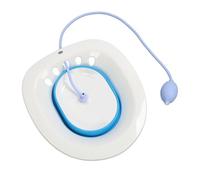 FTVOGUE Baignoire de Siège Pliable avec Tuyau de Chasse D'eau pour Soulager les Hémorroïdes, Soins Post-partum, Siège de Toilette, Bassin de Hanche Pliable pour Trempage du Périnée des (BLUE)