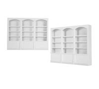 FTVOGUE Bibliothèque de Maison de Poupée, Mini Vitrine en Bois pour Accessoires de Maison de Poupée, avec Une Finition Soignée et Un Design Exquis (White)