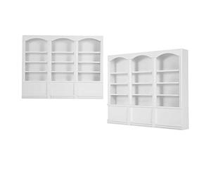 FTVOGUE Bibliothèque de Maison de Poupée, Mini Vitrine en Bois pour Accessoires de Maison de Poupée, avec Une Finition Soignée et Un Design Exquis (White)