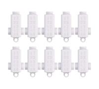 FTVOGUE Bloc Répartiteur de Type T, 10 Pièces, Connecteur d'alimentation Industriel ABS, Boîte de Jonction en Ligne à 3 Voies pour Câblage de 0,5 à 6mm, 400V 60A, Projets électriques de Bricolage