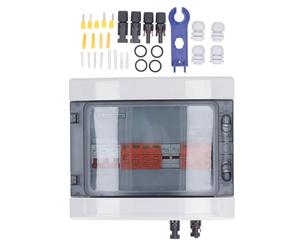FTVOGUE Boîte de Combinaison Solaire à 2 Cordes, étanche IP65, avec Parafoudre, Fusible 15A et Câbles Précâblés pour Système PV sur Réseau Hors Réseau (DC500V)