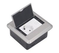 FTVOGUE Boîte de Connexion de Table en Acier Inoxydable, Bande de Prise de Courant de Bureau avec Prise Réseau CAT6 à 2 Trous, de Comptoir Intégrée pour Salle de Conférence, Bureau, Maison