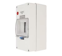 FTVOGUE Boîte de Disjoncteur Extérieure, Boîtier de Distribution d'énergie étanche IP66 à 4 Voies avec Voyant Lumineux pour Stations de Charge de Voiture Solaire, Chantiers de Construction