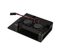 FTVOGUE Boîtier pour Raspberry Modèles B et B Plus, Alliage d'aluminium avec Conception à Double Ventilateur pour Une Dissipation Thermique Efficace et Une Protection Améliorée