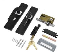 FTVOGUE Bouton de Poignée de Porte Noire, Lourde, Simple et Moderne, avec une Poignée de Verrouillage Interne Unique pour les Portes en Bois, les Portes de la Chambre