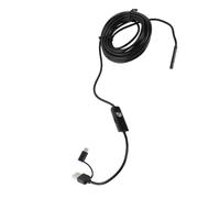FTVOGUE Caméra Endoscopique, Caméra Endoscopique 3 en 1 USB Type C pour Téléphone Portable 5,5 Mm 16,4 Pieds IP67 640x480P avec Lumière LED pour Inspection et PC